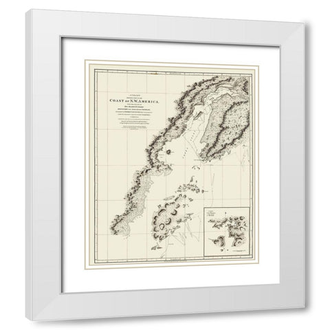 Alaska Coast - Robinson 1798 White Modern Wood Framed Art Print with Double Matting by Robinson