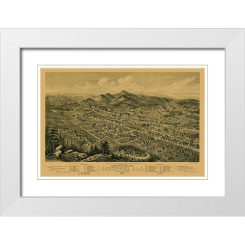 Anniston Alabama - Glover 1888 White Modern Wood Framed Art Print with Double Matting by Glover