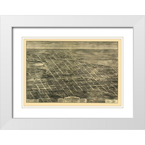 Anniston Alabama - Hart 1903 White Modern Wood Framed Art Print with Double Matting by Hart