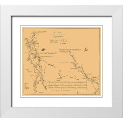 Alabama, West Florida Coastal Rivers - Taitt 1771 White Modern Wood Framed Art Print with Double Matting by Taitt