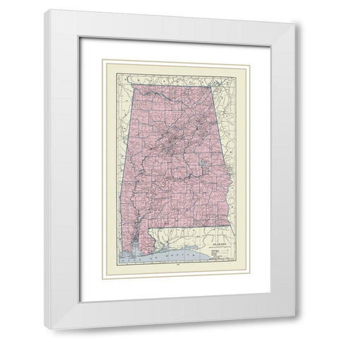 Alabama - Hammond  1920 White Modern Wood Framed Art Print with Double Matting by Hammond