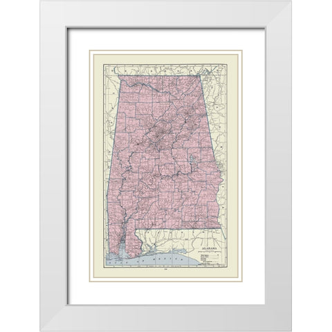 Alabama - Hammond  1920 White Modern Wood Framed Art Print with Double Matting by Hammond