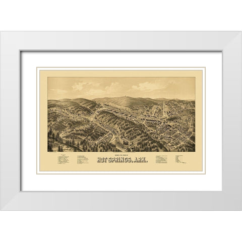 Hot Springs Arkansas - Wellge 1888 White Modern Wood Framed Art Print with Double Matting by Wellge