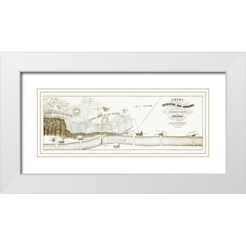 Hot Springs Arkansas - Hoen 1870 White Modern Wood Framed Art Print with Double Matting by Hoen