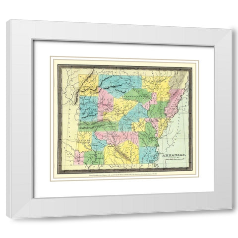 Arkansas Territory - Burr 1835 White Modern Wood Framed Art Print with Double Matting by Burr