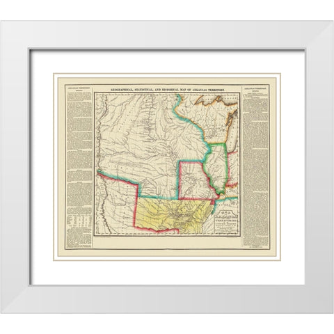 Arkansas Territory - Long 1822 White Modern Wood Framed Art Print with Double Matting by Long