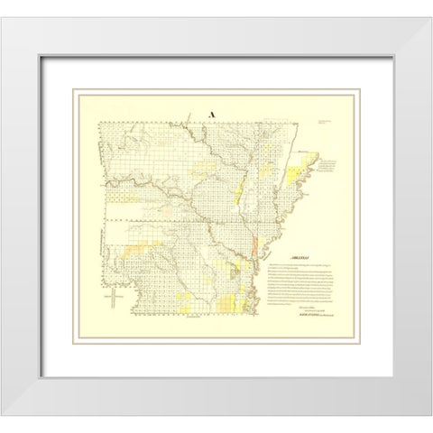 Arkansas - Fulton 1839 White Modern Wood Framed Art Print with Double Matting by Fulton