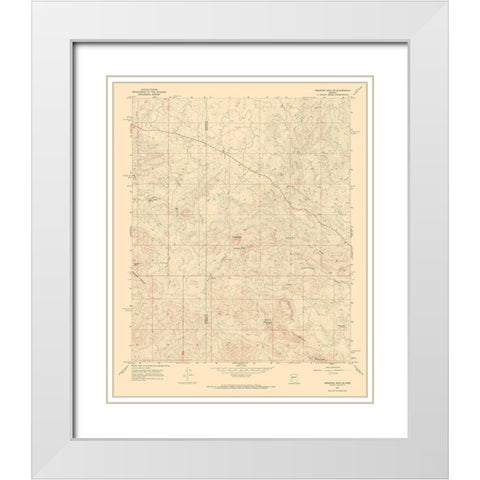 North East Arrastra Mountains Arizona Quad White Modern Wood Framed Art Print with Double Matting by USGS