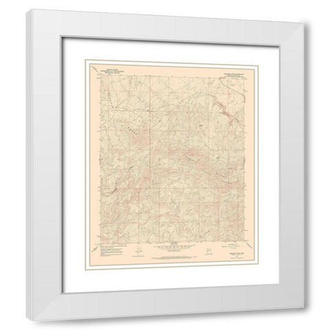 Arrastra Mountains Arizona Quad - USGS 1967 White Modern Wood Framed Art Print with Double Matting by USGS