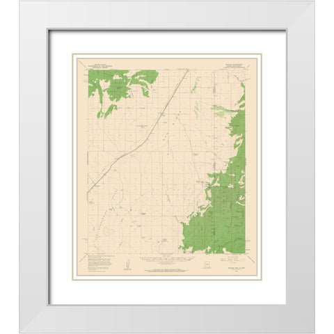 Apache Arizona Quad - USGS 1958 White Modern Wood Framed Art Print with Double Matting by USGS