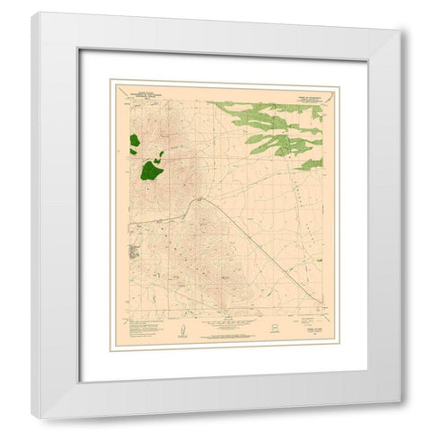 North East Bisbee Arizona Quad - USGS 1958 White Modern Wood Framed Art Print with Double Matting by USGS