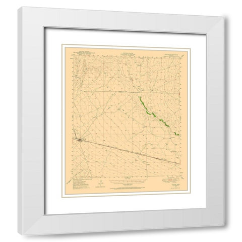 Bowie Arizona Quad - USGS 1949 White Modern Wood Framed Art Print with Double Matting by USGS