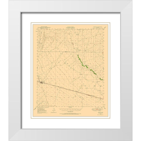 Bowie Arizona Quad - USGS 1949 White Modern Wood Framed Art Print with Double Matting by USGS