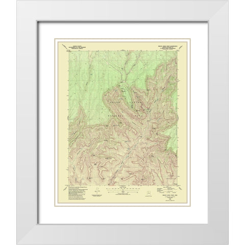 Bright Angel Point Arizona Quad - USGS 1988 White Modern Wood Framed Art Print with Double Matting by USGS