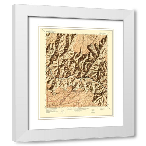 Bright Angel Arizona Quad - USGS 1968 White Modern Wood Framed Art Print with Double Matting by USGS