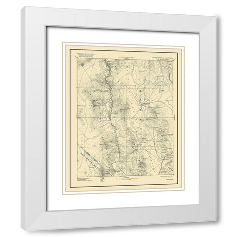 Camp Mohave Arizona Sheet - USGS 1892 White Modern Wood Framed Art Print with Double Matting by USGS