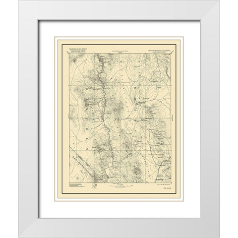 Camp Mohave Arizona Sheet - USGS 1892 White Modern Wood Framed Art Print with Double Matting by USGS