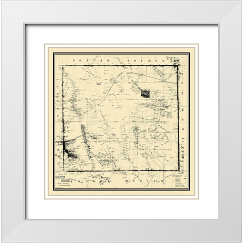 Cochise Arizona - Howe 1890 White Modern Wood Framed Art Print with Double Matting by Howe