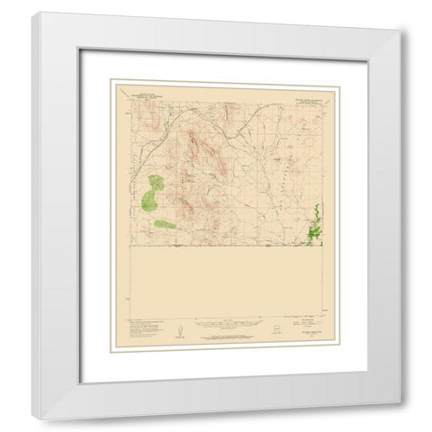 College Peaks Arizona Quad - USGS 1958 White Modern Wood Framed Art Print with Double Matting by USGS