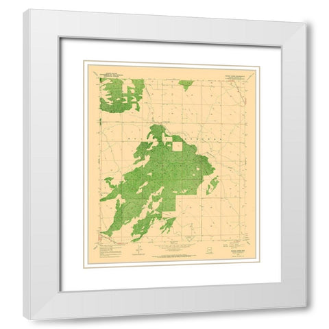 Double Adobe Arizona Quad - USGS 1958 White Modern Wood Framed Art Print with Double Matting by USGS