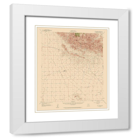 Dos Cabezas Arizona Quad - USGS 1957 White Modern Wood Framed Art Print with Double Matting by USGS