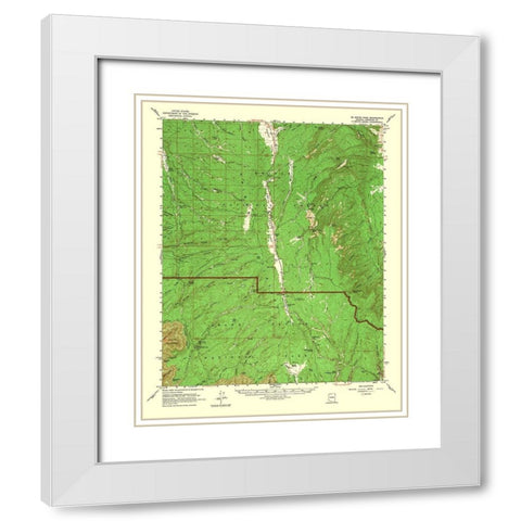 De Motte Park Arizona Quad - USGS 1964 White Modern Wood Framed Art Print with Double Matting by USGS