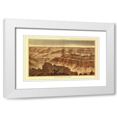 Grand Canyon, Point Sublime Arizona - Bien 1882 White Modern Wood Framed Art Print with Double Matting by Bien