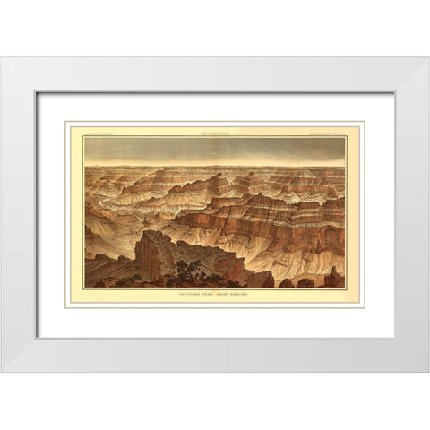 Grand Canyon, Point Sublime Arizona - Bien 1882 White Modern Wood Framed Art Print with Double Matting by Bien