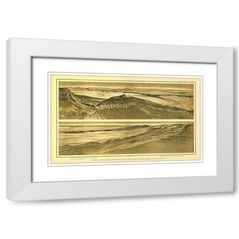 Grand Canyon , Marble Canyon Arizona - Bien 1882 White Modern Wood Framed Art Print with Double Matting by Bien