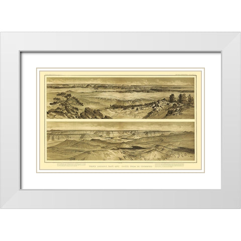 Grand Canyon, East and South Mt Trumbull Arizona White Modern Wood Framed Art Print with Double Matting by Bien