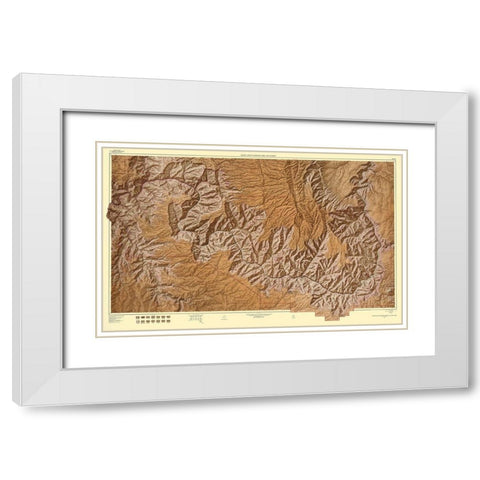 Grand Canyon Arizona - USGS 1962 White Modern Wood Framed Art Print with Double Matting by USGS