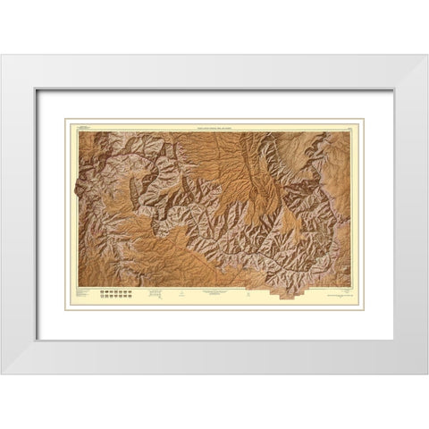 Grand Canyon Arizona - USGS 1962 White Modern Wood Framed Art Print with Double Matting by USGS