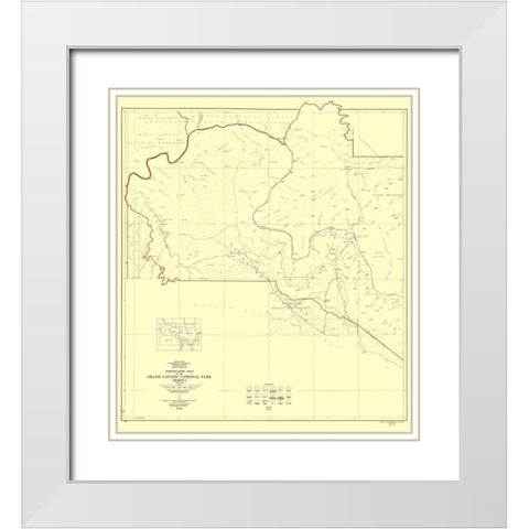 Grand Canyon West Half Arizona - USGS 1927 White Modern Wood Framed Art Print with Double Matting by USGS