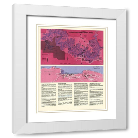 Grand Canyon South Rim Arizona - USPS 1975 White Modern Wood Framed Art Print with Double Matting by Park Services