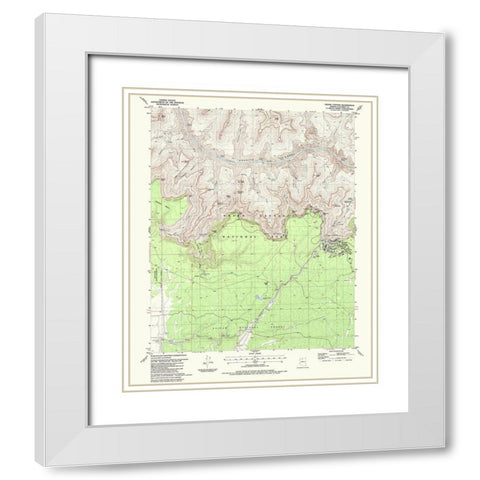 Grand Canyon Arizona Quad - USGS 1988 White Modern Wood Framed Art Print with Double Matting by USGS