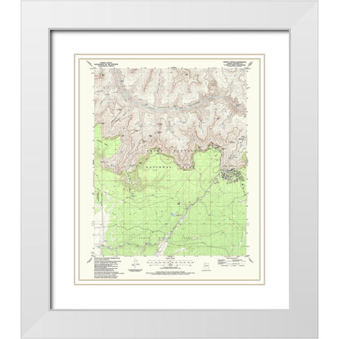 Grand Canyon Arizona Quad - USGS 1988 White Modern Wood Framed Art Print with Double Matting by USGS