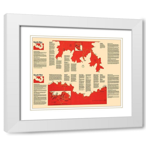 Grand Canyon Visitors Brochure - USPS 1930 White Modern Wood Framed Art Print with Double Matting by Park Services