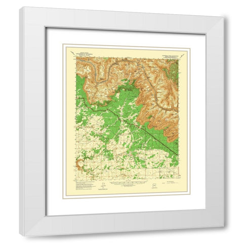 Havasupai Point Arizona Quad - USGS 1962 White Modern Wood Framed Art Print with Double Matting by USGS