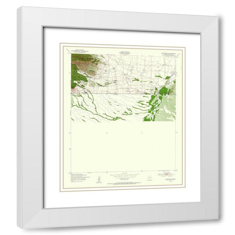 South West Hereford Arizona Quad - USGS 1952 White Modern Wood Framed Art Print with Double Matting by USGS