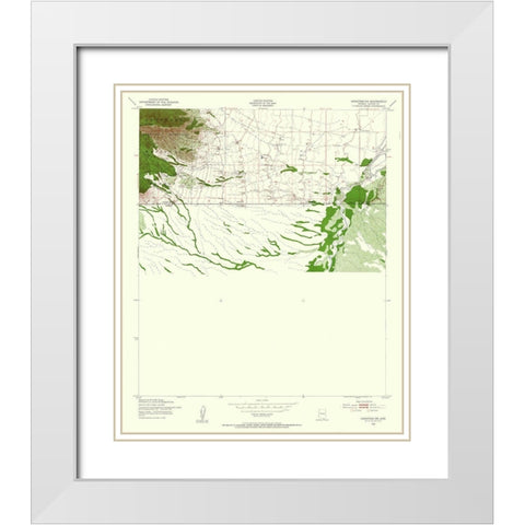 South West Hereford Arizona Quad - USGS 1952 White Modern Wood Framed Art Print with Double Matting by USGS