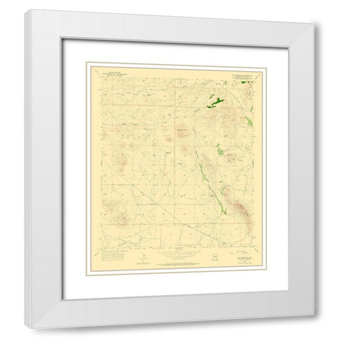 Hay Mountain Arizona Quad - USGS 1957 White Modern Wood Framed Art Print with Double Matting by USGS