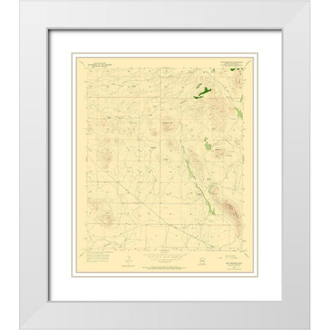 Hay Mountain Arizona Quad - USGS 1957 White Modern Wood Framed Art Print with Double Matting by USGS