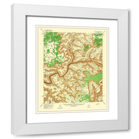 Kanab Point Arizona Quad - USGS 1964 White Modern Wood Framed Art Print with Double Matting by USGS