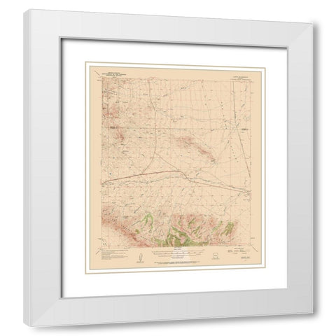 Luzena Arizona Quad - USGS 1957 White Modern Wood Framed Art Print with Double Matting by USGS