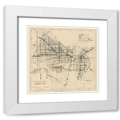 Maricopa Arizona Hwy Project - 1919 White Modern Wood Framed Art Print with Double Matting by Unknown