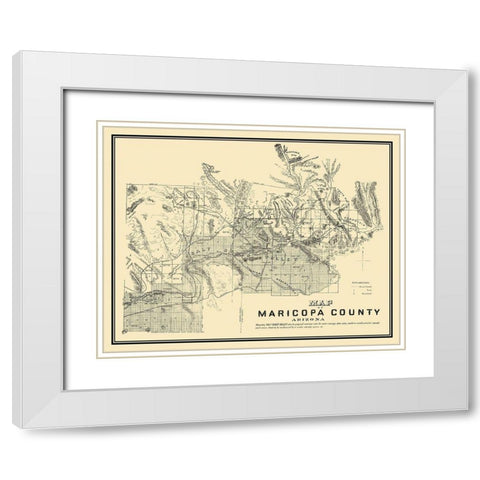 Maricopa Arizona - 1889 White Modern Wood Framed Art Print with Double Matting by Unknown