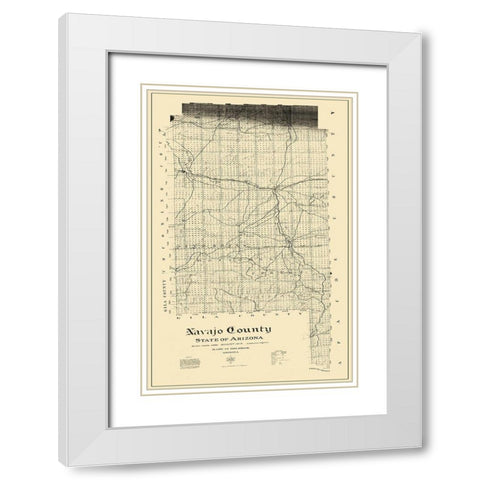 Navajo Arizona Landowner - Morrow 1918 White Modern Wood Framed Art Print with Double Matting by Morrow