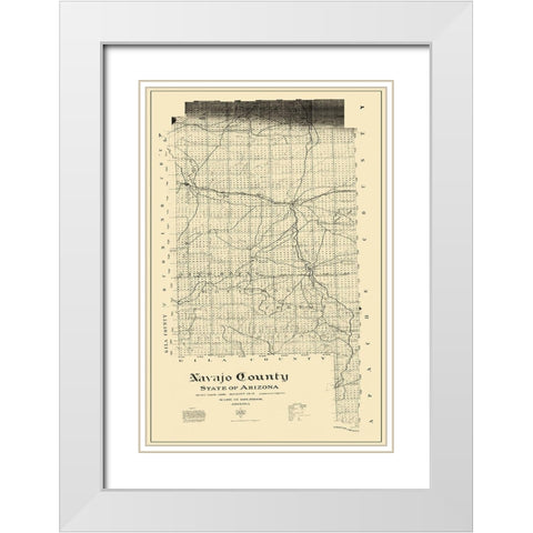 Navajo Arizona Landowner - Morrow 1918 White Modern Wood Framed Art Print with Double Matting by Morrow