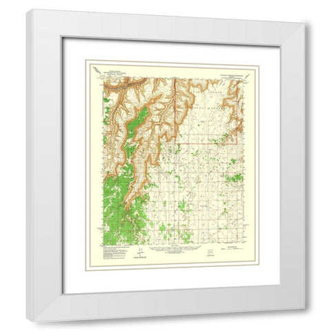 National Canyon Arizona Quad - USGS 1962 White Modern Wood Framed Art Print with Double Matting by USGS