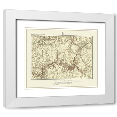 Northern Arizona Southern Utah Geographical White Modern Wood Framed Art Print with Double Matting by US Army